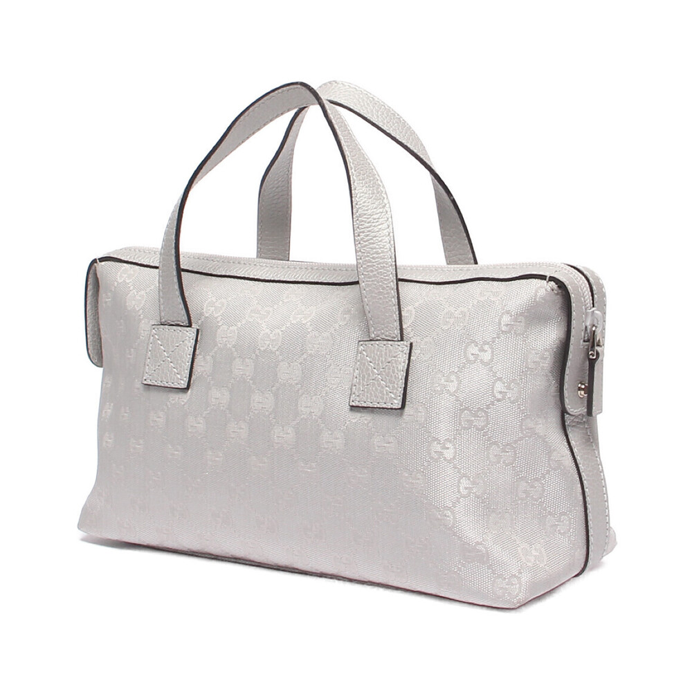 Gucci Canvas Bowling Bag silver Leather GG